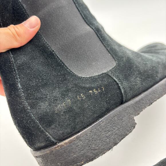 Common Projects Suede Chelsea Black Boots Men's 45 US 11 - Picture 9 of 10